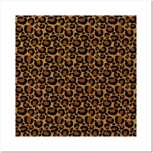 Brown and Black Leopard Safari Print Posters and Art